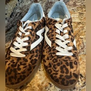 Madden Girl Leopard Print Sneakers with White Laces Size 9.5